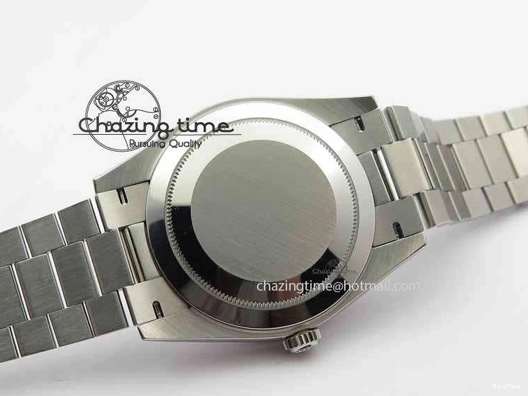 MiroTime 1218 Stylish Day Date 40mm SS BP Maker Best Edition Diamond Bezel Ice Blue Dial On SS Bracelet ETA 3699